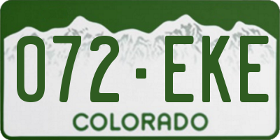 CO license plate 072EKE