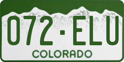 CO license plate 072ELU