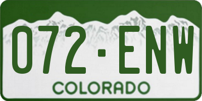 CO license plate 072ENW