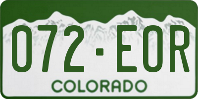 CO license plate 072EOR