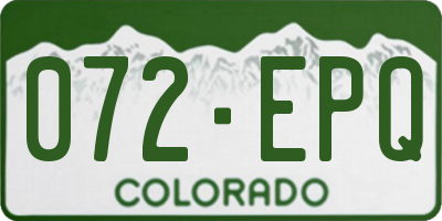 CO license plate 072EPQ