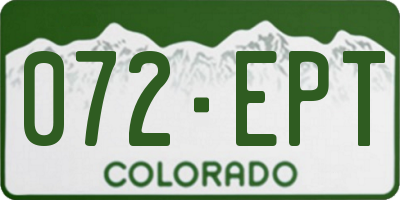 CO license plate 072EPT