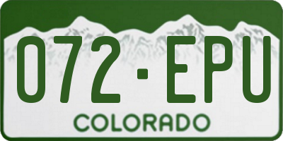 CO license plate 072EPU