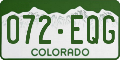CO license plate 072EQG