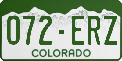 CO license plate 072ERZ