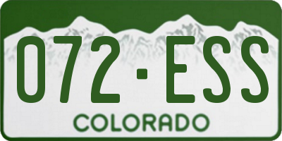 CO license plate 072ESS