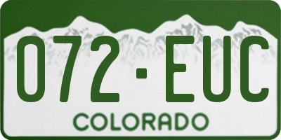 CO license plate 072EUC