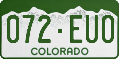 CO license plate 072EUO