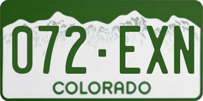 CO license plate 072EXN
