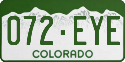 CO license plate 072EYE