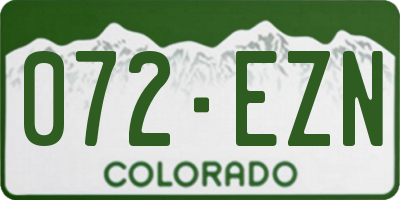 CO license plate 072EZN