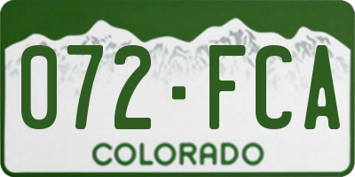 CO license plate 072FCA