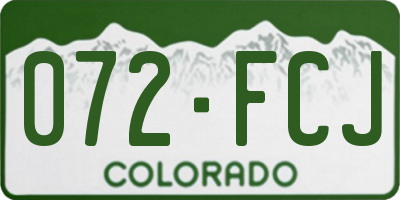 CO license plate 072FCJ