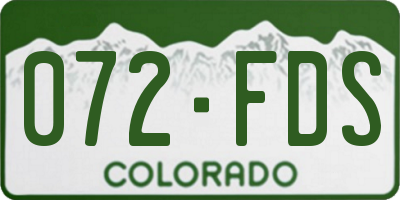 CO license plate 072FDS