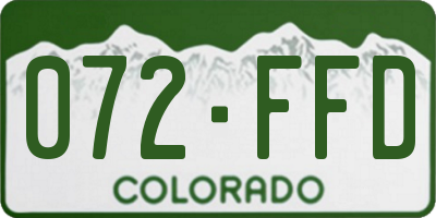 CO license plate 072FFD
