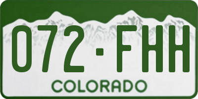 CO license plate 072FHH