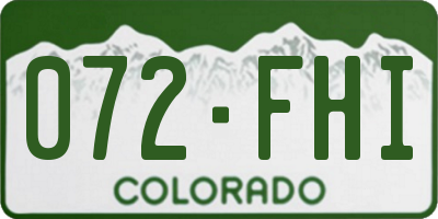 CO license plate 072FHI