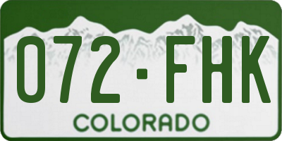 CO license plate 072FHK