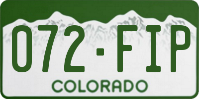 CO license plate 072FIP