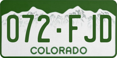 CO license plate 072FJD