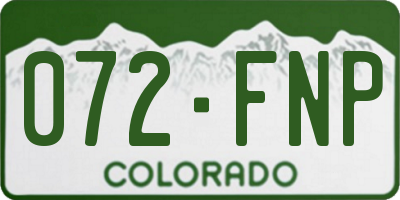CO license plate 072FNP