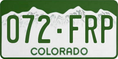 CO license plate 072FRP