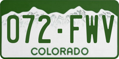 CO license plate 072FWV