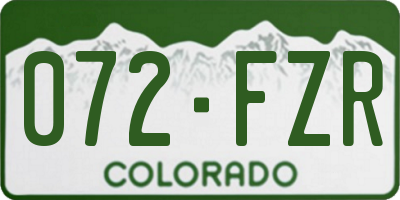 CO license plate 072FZR