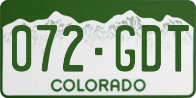 CO license plate 072GDT