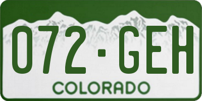 CO license plate 072GEH