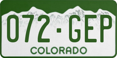 CO license plate 072GEP