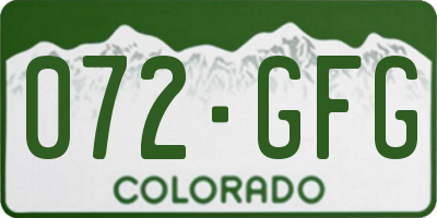 CO license plate 072GFG