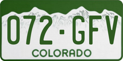 CO license plate 072GFV