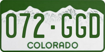 CO license plate 072GGD