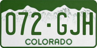 CO license plate 072GJH