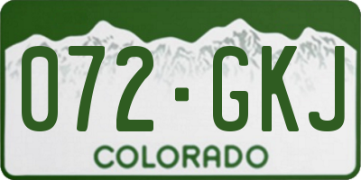 CO license plate 072GKJ