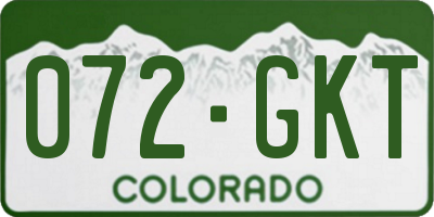 CO license plate 072GKT