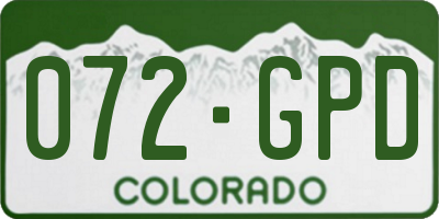 CO license plate 072GPD