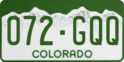 CO license plate 072GQQ