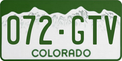 CO license plate 072GTV