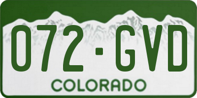 CO license plate 072GVD