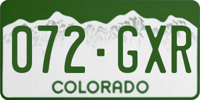 CO license plate 072GXR