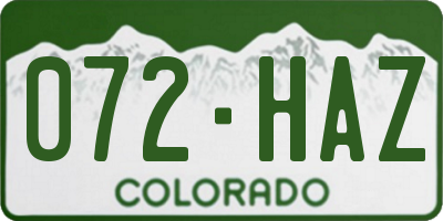 CO license plate 072HAZ