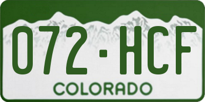CO license plate 072HCF