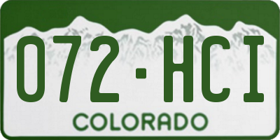 CO license plate 072HCI