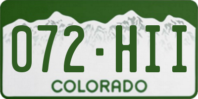 CO license plate 072HII