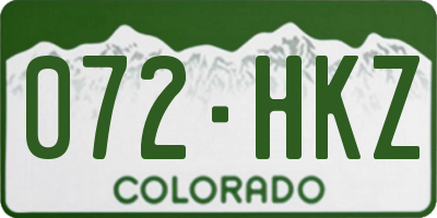 CO license plate 072HKZ