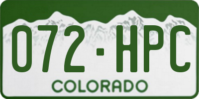 CO license plate 072HPC