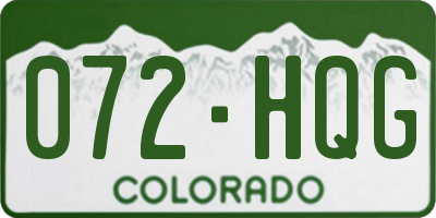 CO license plate 072HQG
