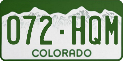 CO license plate 072HQM